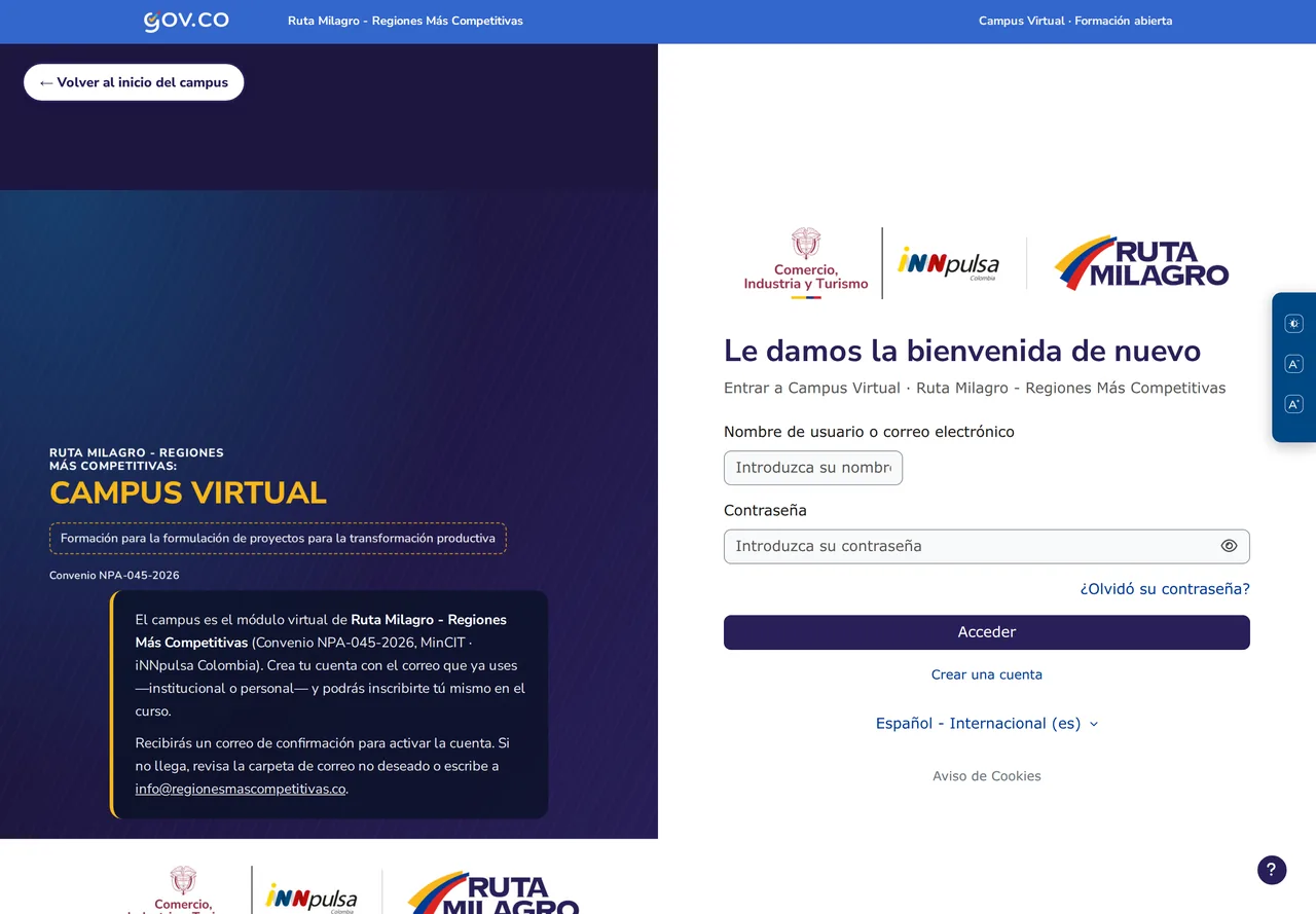 Pantalla de acceso