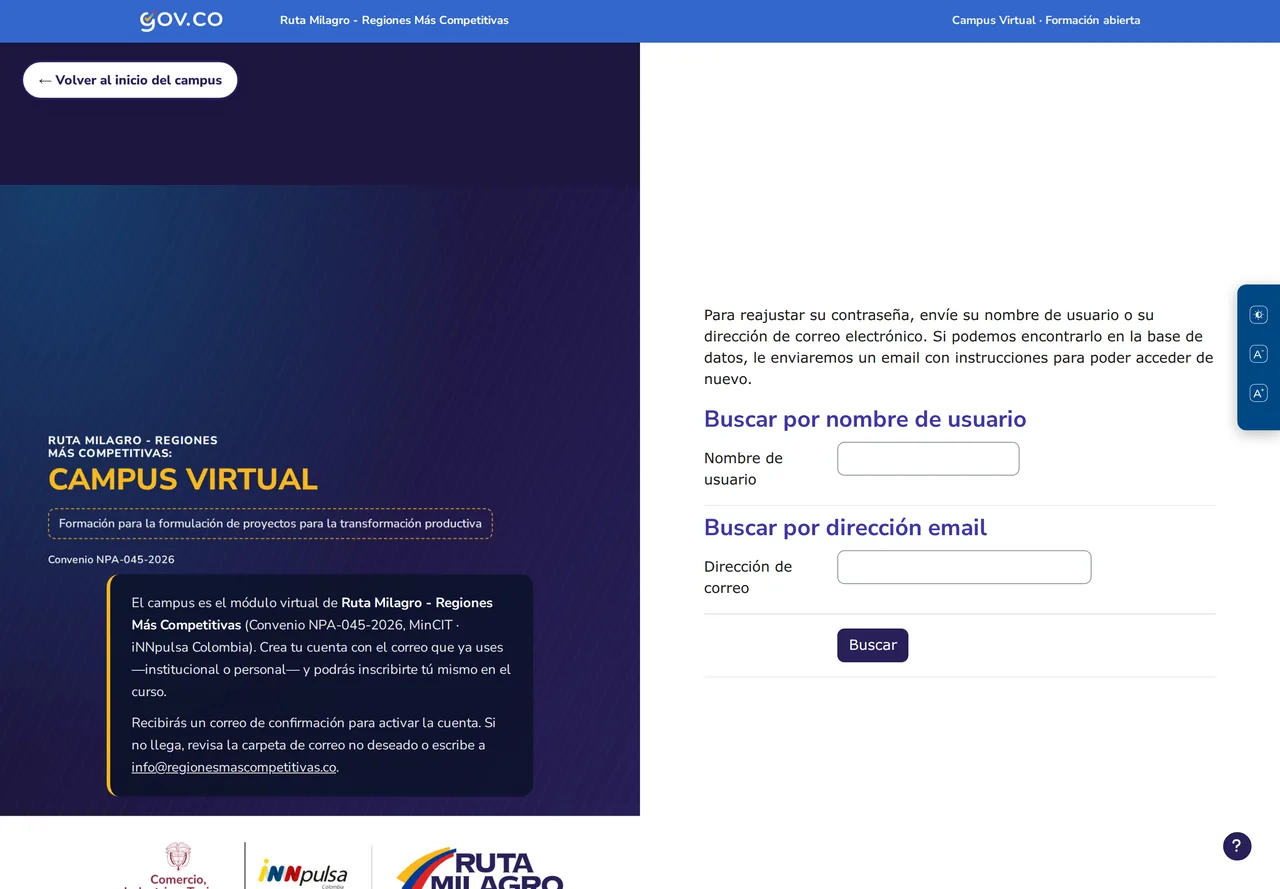 Recuperación de contraseña