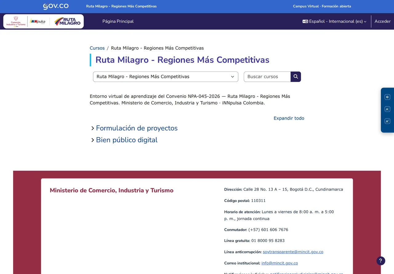 Catálogo de cursos
